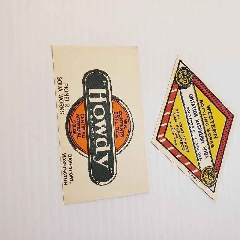 Vintage Unused Beverage Labels Paper Crafting